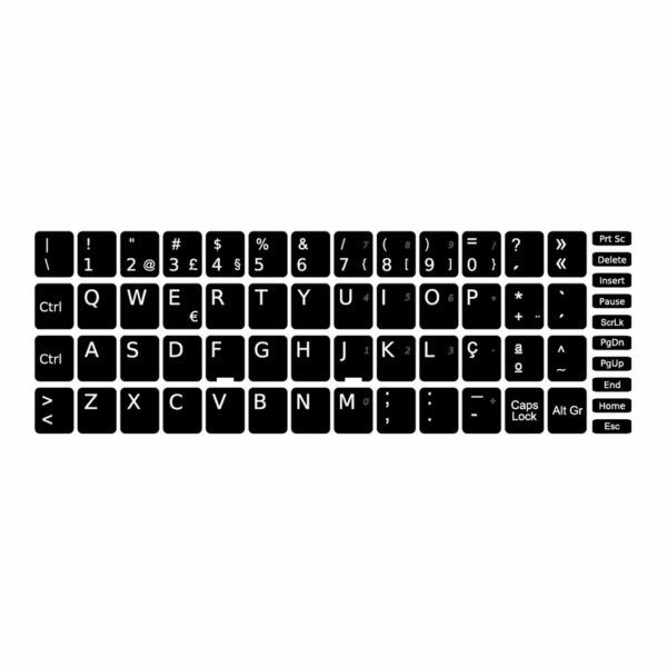 Autocolantes Teclado PT 13x13mm - Vinil Premium para Portátil | Green Computer