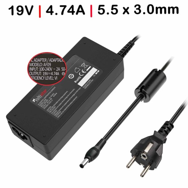 Carregador para Portátil Samsung 19V 4.74A (90W) - Compatível com NP940Z5L, NP680Z5E, NP-RF710 Series e Outros Modelos