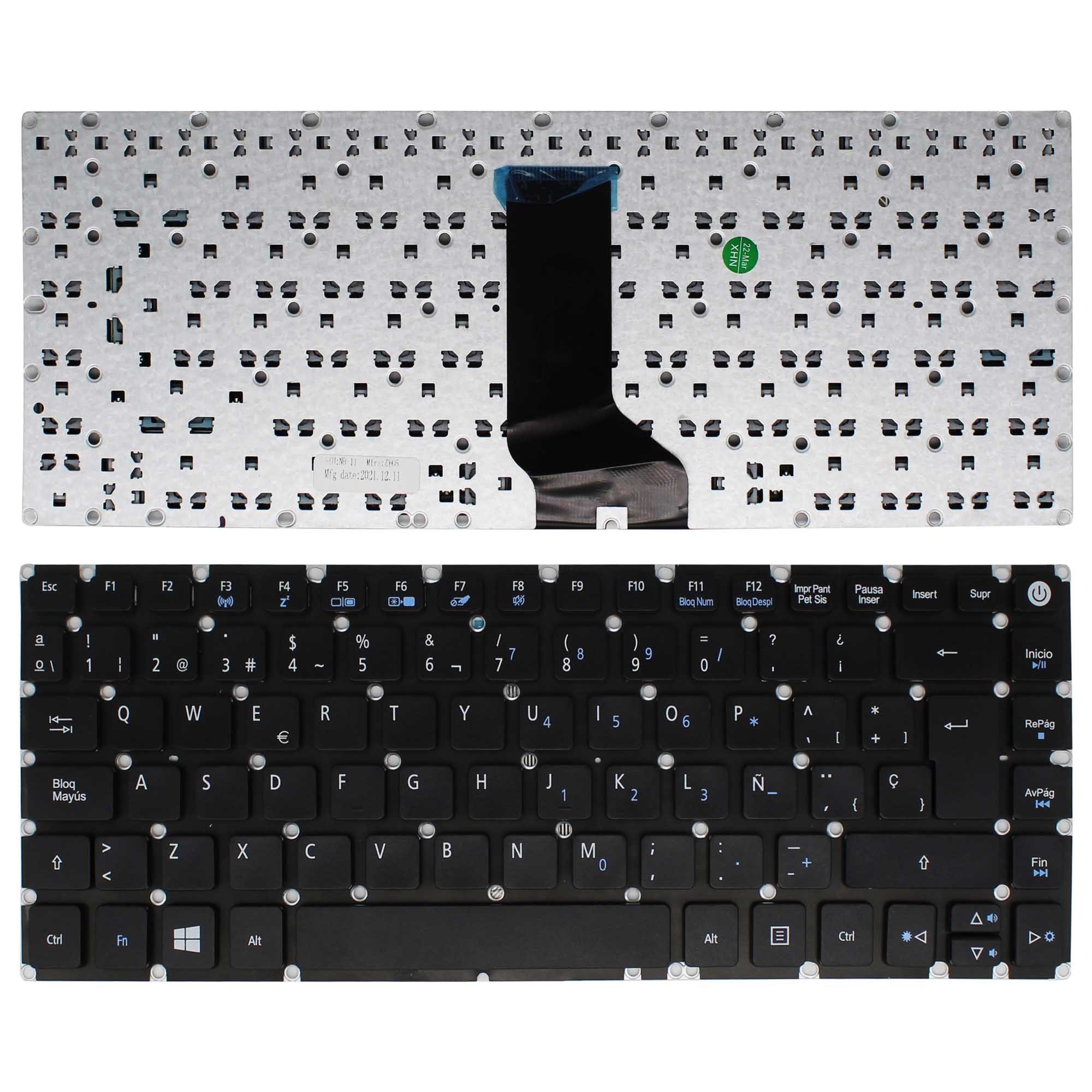 Teclado para Portátil Acer Aspire E5-422 E5-452 E5-474 E5-475 Espanhol Preto NKI14170EP