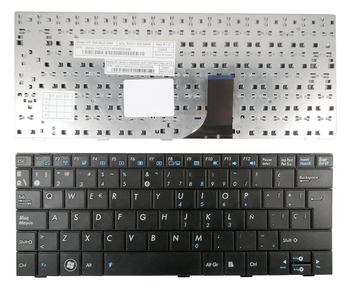 Teclado para Portátil ASUS Eee PC 1005HA, 1005P, 1001P, 1101HA - Preto (Idioma Espanhol)