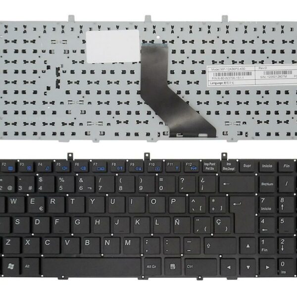 Teclado para Portátil Clevo W350 W370 W670 Preto