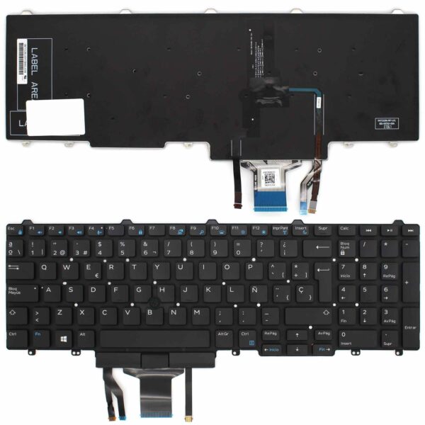 Teclado para Portátil Dell Latitude E5550 E5570 5580 Precision 3510 7510 com Luz de Fundo