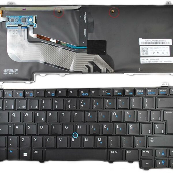Teclado para Portátil Dell Latitude E5440 Preto com PointStick Retroiluminado