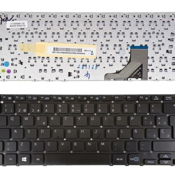 Teclado Portátil Samsung NP530U3B NP530U3C 535U3C Preto Espanhol (Compatível Win8)