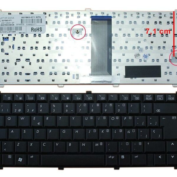Teclado Portátil HP Compaq 510 511 515 516 610 615 - Preto Espanhol - PN: 537583-071