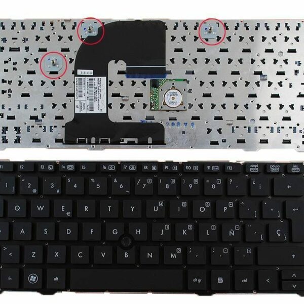 Teclado para Portátil HP Elitebook 8470P - Espanhol, Preto, Frameless com PointStick