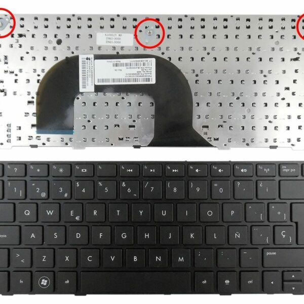 Teclado Espanhol Preto com Moldura para Portátil HP Pavilion DM1-3000, DM1Z-3000, DM1Z-3200, DM1Z-4000 Series