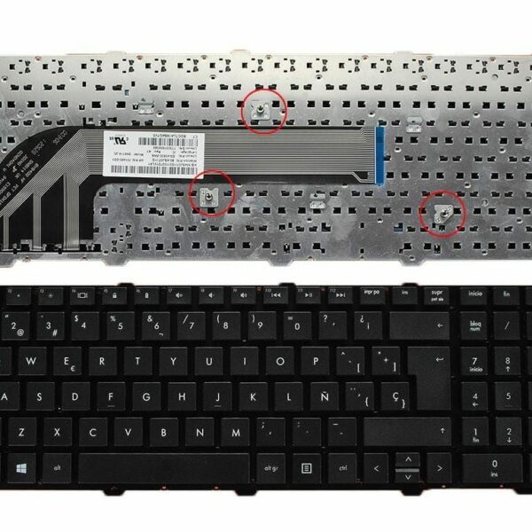 Teclado para Portátil HP ProBook 4540 - 683491-001 - Espanhol - Preto Sem Moldura