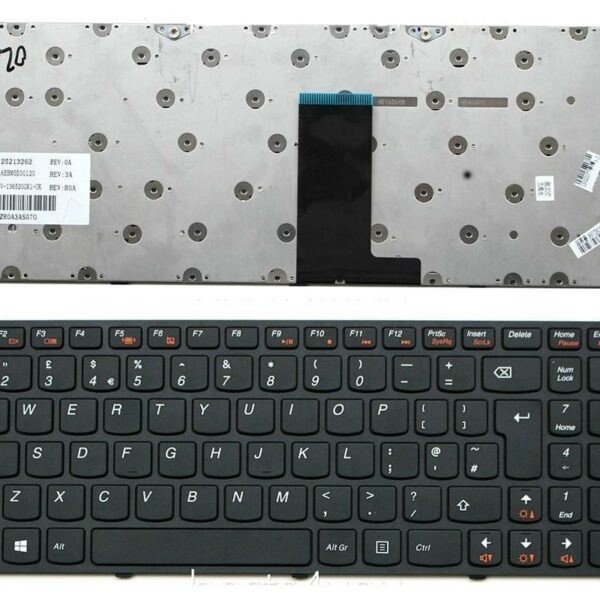 Teclado Inglês para Portátil Lenovo B5400, B5400A, M5400, M5400AT Series - Com Moldura, Preto