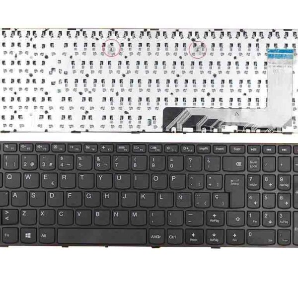 Teclado para Portátil Lenovo IdeaPad 110 Series - Preto com Moldura - Layout Espanhol