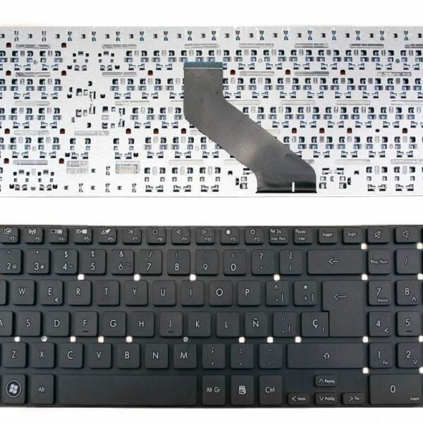 Teclado para Portátil Packard Bell TS11-HR-040UK - Espanhol Preto Sem Estrutura