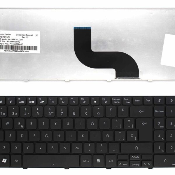 Teclado para Portátil Packard Bell Easynote TM98 - Espanhol Preto Frameless