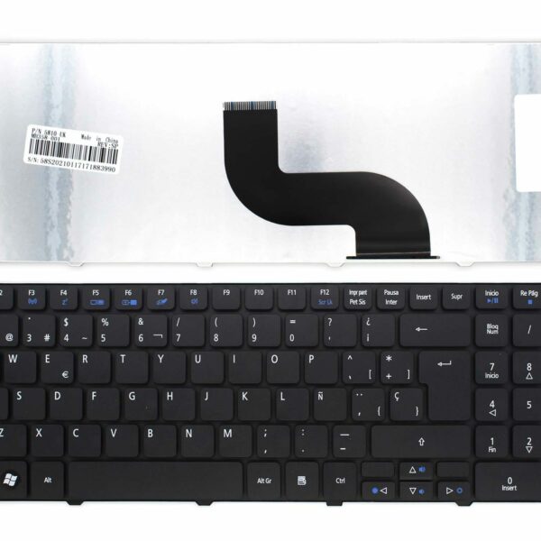 Teclado Espanhol Preto para Portátil Packard Bell EasyNote TK/TX Series e Acer Aspire 5750 - Com Moldura