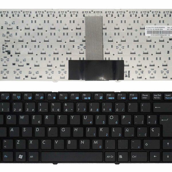 Teclado para Portátil ASUS Eee PC 1201 Series, UL20, MP-09K26F0-5282 - Espanhol Preto