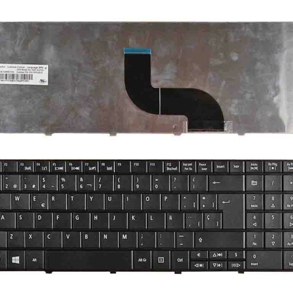 Teclado para Portátil Acer TravelMate TM8571 / Aspire E1-521 E1-531 E1-571 Preto Espanhol