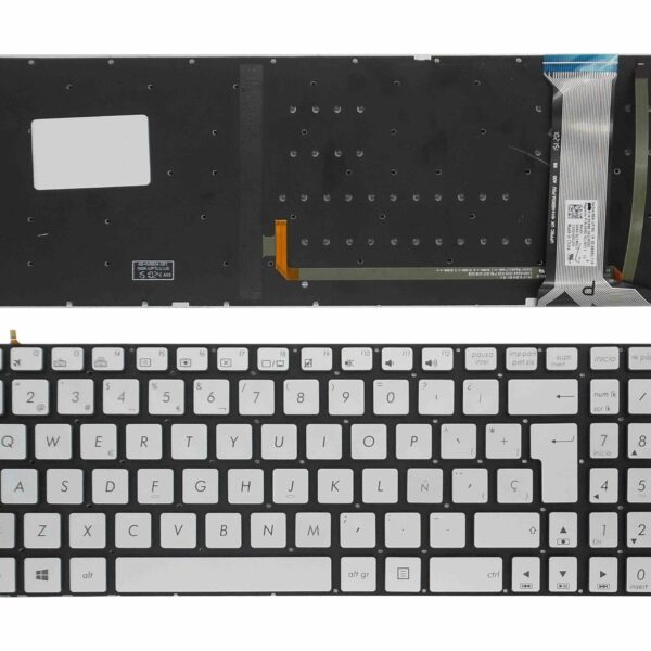 Teclado para Portátil ASUS N551 N551J N551JB N551JK N551JM N551JQ Prateado