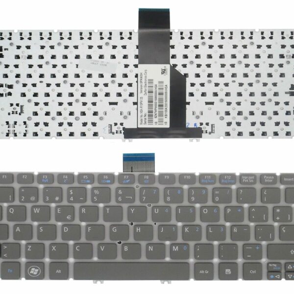 Teclado Portátil Acer Aspire S3, S5, V5, One 756, Travelmate B1 Cinzento Espanhol