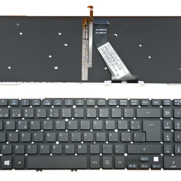 Teclado Espanhol Retroiluminado Preto para Portátil Acer Aspire M5-581T M5-581G V5-571 V5-531