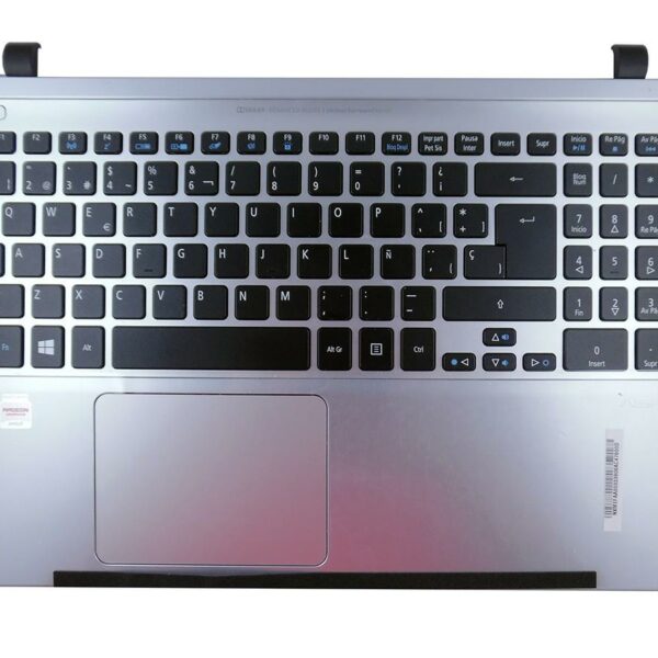 Teclado Completo com Carcaça Frontal para Portátil Acer Aspire V5-571 V5-551 Prateado