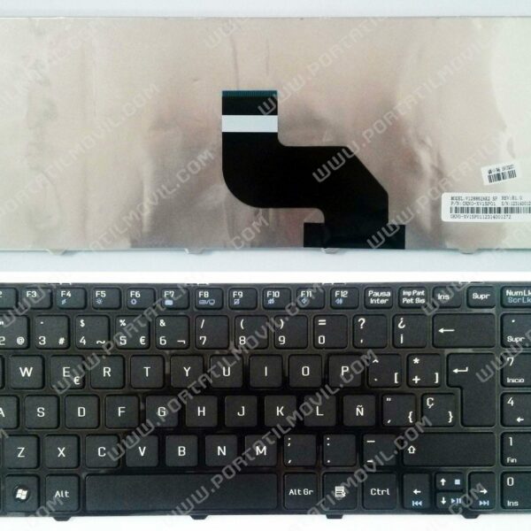 Teclado para Portátil MSI Akoya E6217 - Espanhol/Castelhano Com Moldura Preto