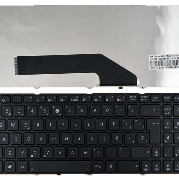 Teclado para Portátil ASUS K50 K50A com Estrutura Preto Mate - Espanhol/Castelhano