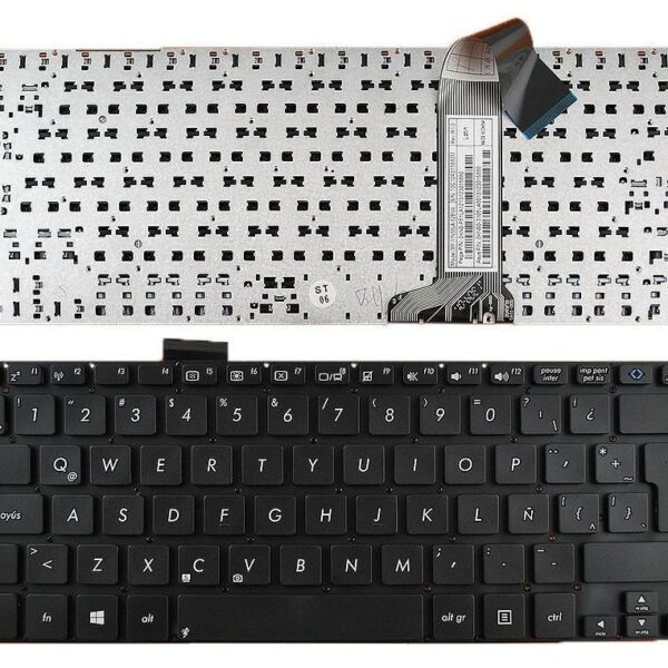 Teclado para Portátil Asus VivoBook S300 S300C S300CA S300K S300KI - Layout Espanhol (Ñ) Preto Sem Moldura
