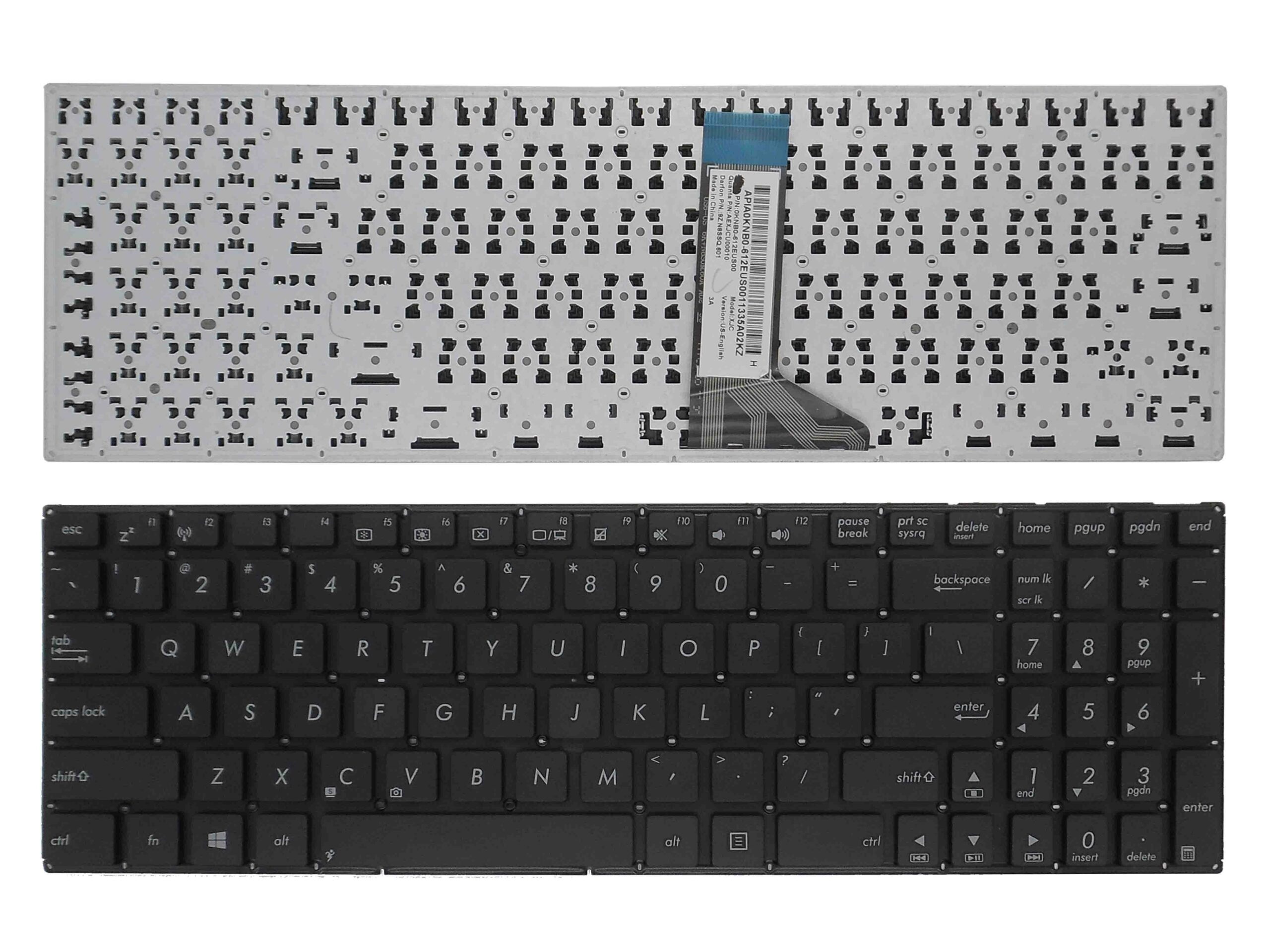 Teclado para Portátil Asus X554 Series (X554, X554L, X554LA, X554LD) - Preto, Layout Inglês