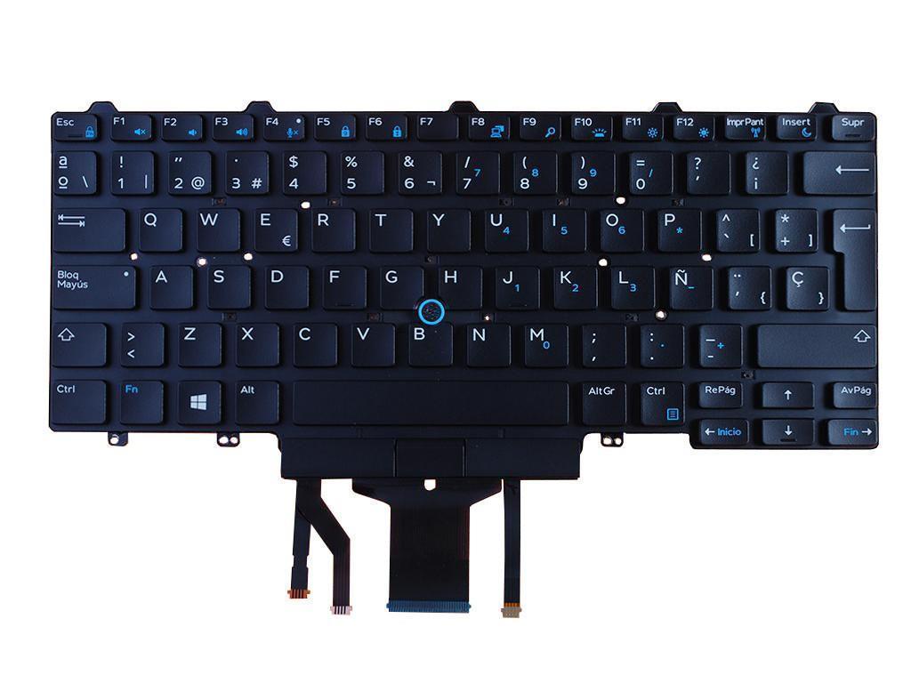 Teclado para Portátil Dell Latitude E5450 E7250 E7450 E7480 E7490 Retroiluminado com Pointstick - Layout Espanhol