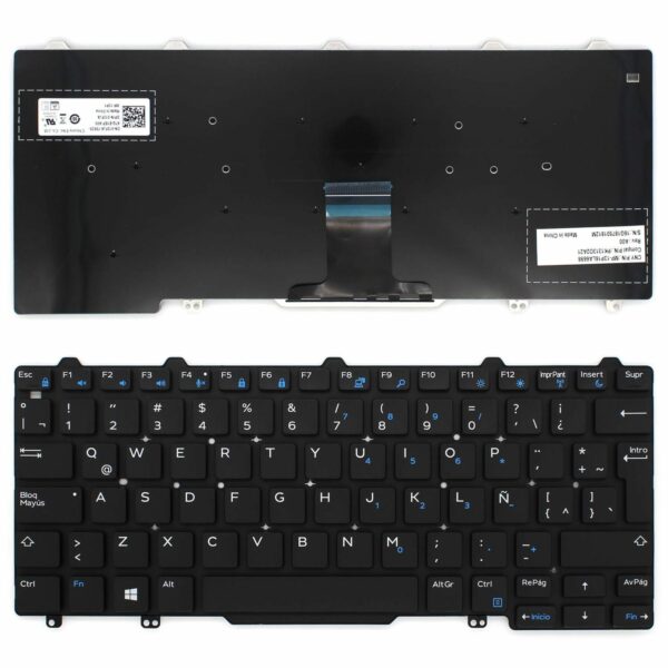 Teclado para Portátil Dell Latitude E7250 E7270 E5270 - Layout Latino/Espanhol