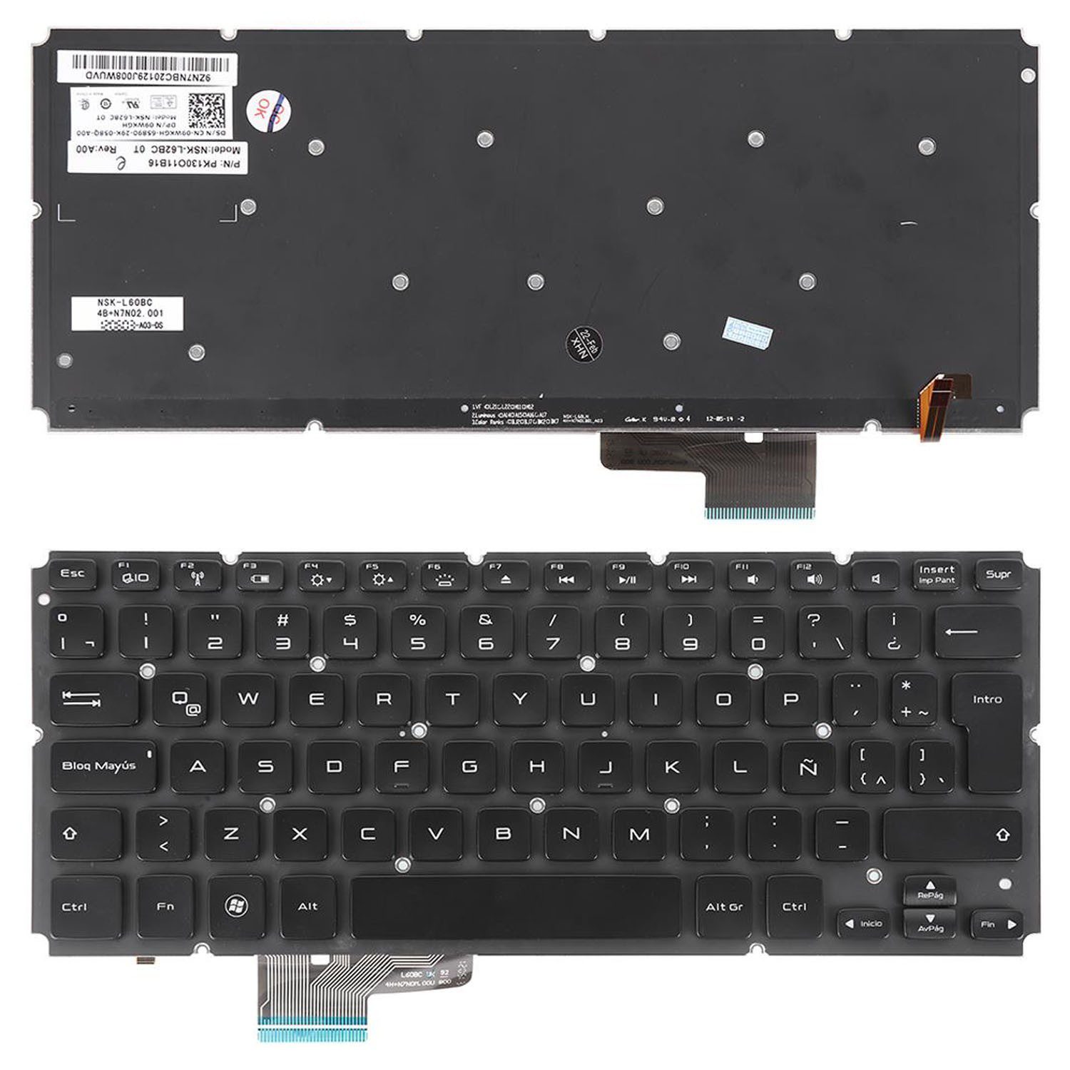 Teclado Retroiluminado Espanhol para Portátil Dell XPS 14 L421X / XPS 15 L521X