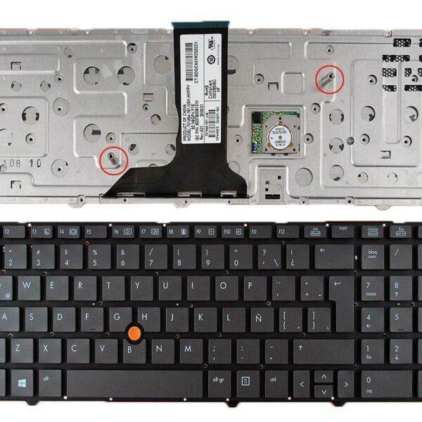 Teclado Espanhol/Latim para Portátil HP EliteBook 8760P 8760W 8770P 8770W - Cinza, Sem Moldura