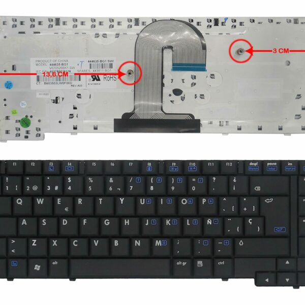Teclado Portátil HP Compaq 6710 6710B 6710S 6715 Series - Espanhol - Preto - P/N 444635-071