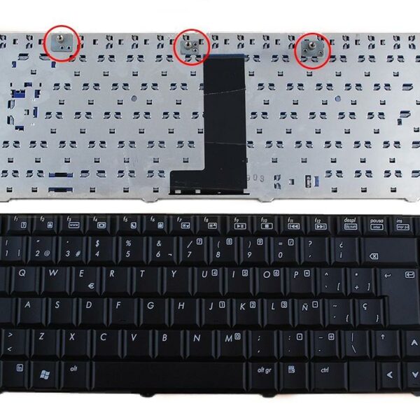 Teclado para Portátil HP Compaq 486654-071 - Espanhol, Preto, Frameless