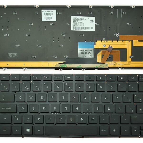 Teclado Retroiluminado Espanhol para Portátil HP Omen 15-5000 Series - Preto, Sem Moldura