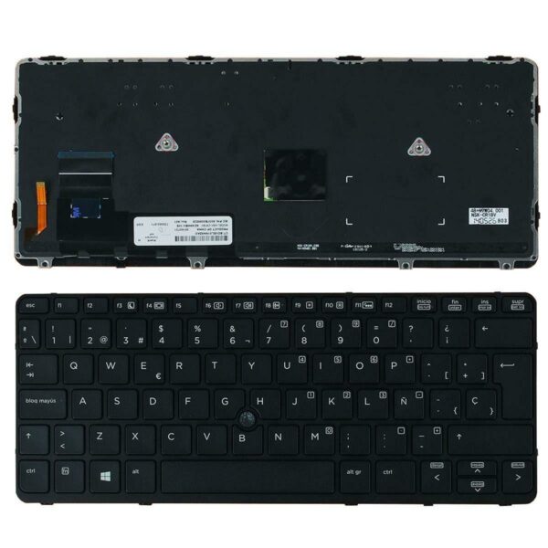 Teclado para Portátil HP EliteBook 720 725 820 G1 G2 Retroiluminado Espanhol Preto