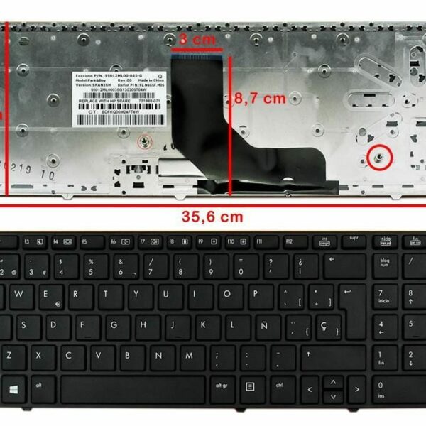 Teclado para Portátil HP ProBook 6560B / EliteBook 8570P Preto Espanhol Sem Pointstick - Qualidade Premium Green Computer