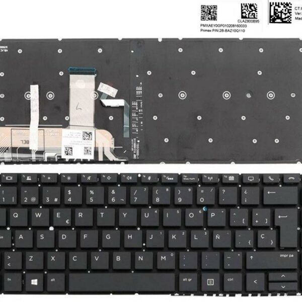 Teclado Backlit Espanhol para Portátil HP EliteBook x360 1040 G5 Series - P/N 2B-BAZ10Q110
