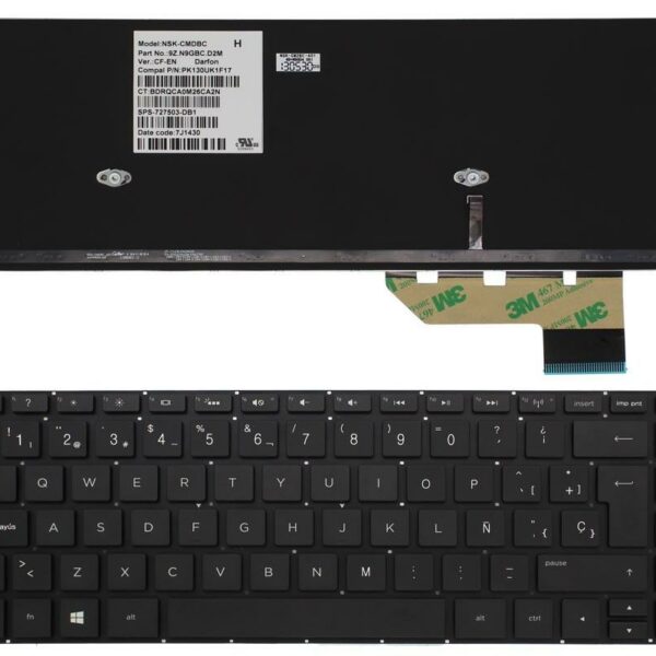 Teclado HP Envy 14-K Series Sleekbook TouchSmart Espanhol Retroiluminado Preto - Green Computer