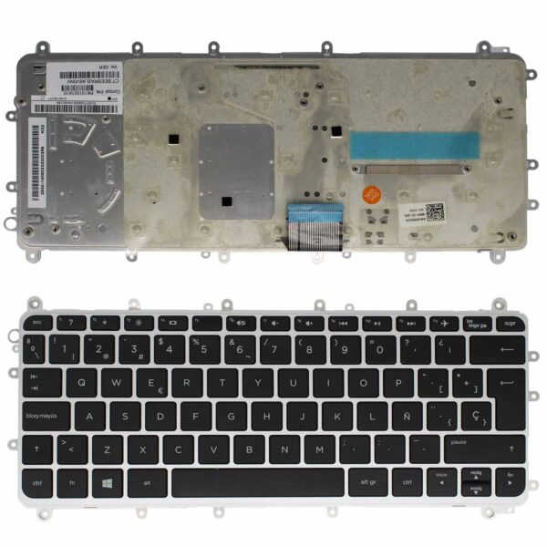 Teclado Espanhol para Portátil HP Pavilion 11-N X360 Series - Preto com Moldura - PK131501A24