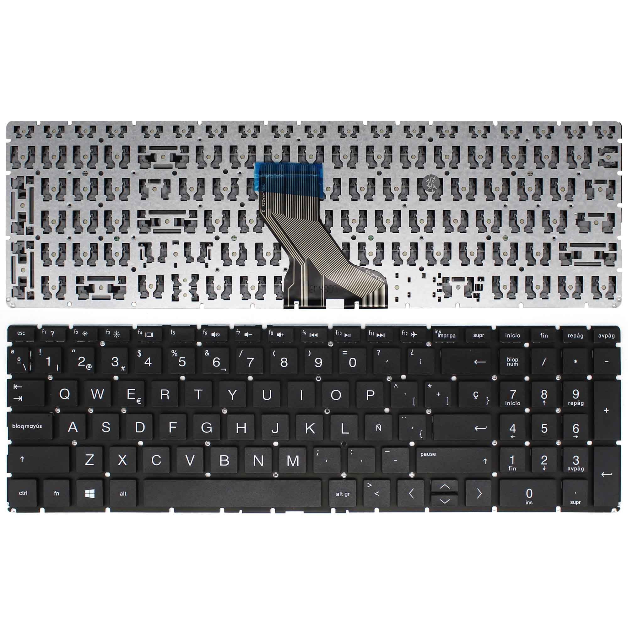 Teclado para Portátil HP Pavilion 15-CX Series Espanhol Preto Sem Moldura - REF: TEC0635