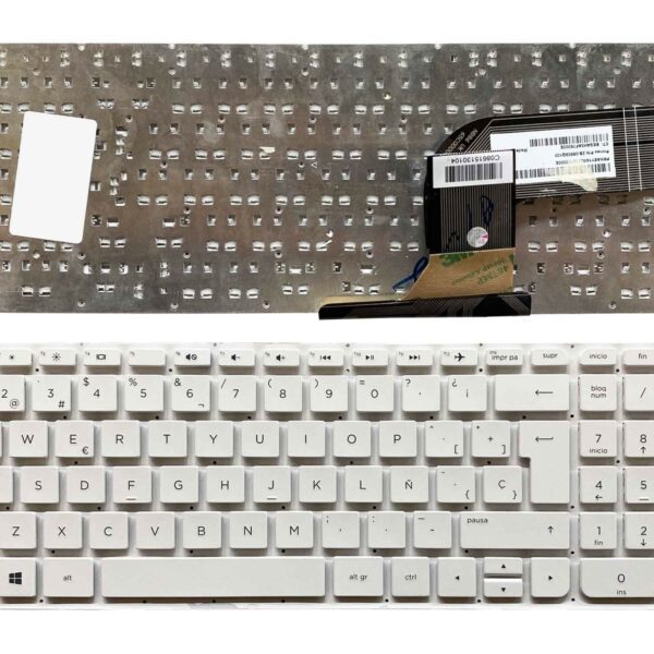 Teclado Branco em Espanhol para Portátil HP Pavilion 17-F sem Moldura