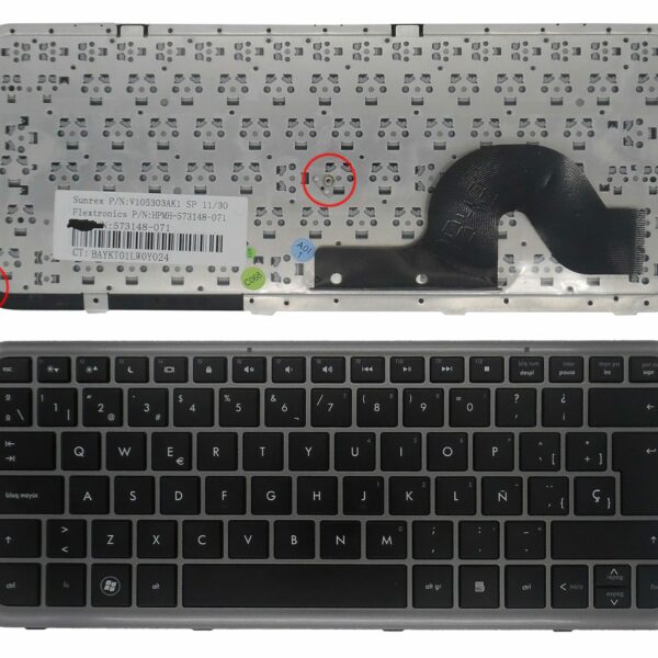Teclado para Portátil HP Pavilion DM3-1000 DM3-2000 Series - Preto, Espanhol