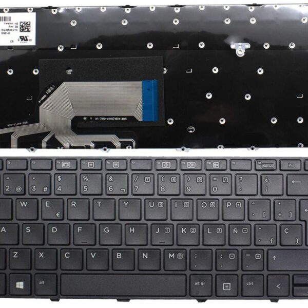 Teclado para Portátil HP - Idioma Espanhol - Preto - Compatível com 811839-071, 811839-001