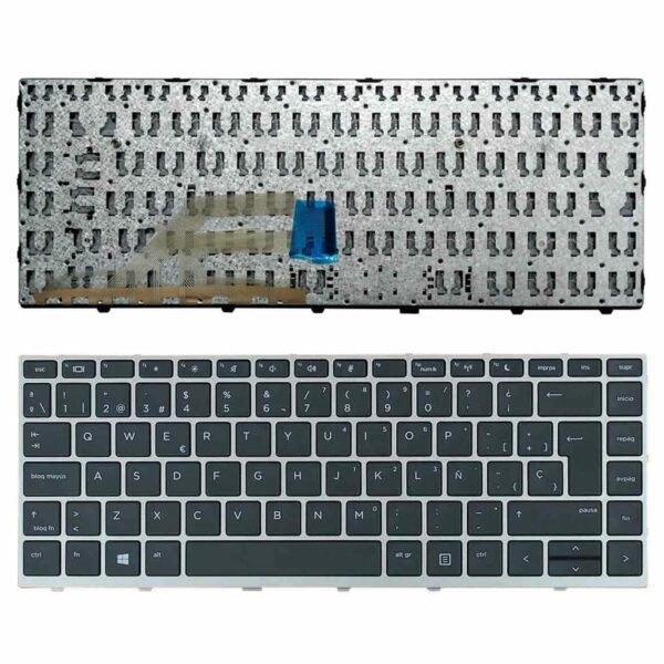 Teclado para Portátil HP Probook 430 G5, 440 G5, 445 G5, 640 G5 - Idioma Espanhol, Moldura Prata