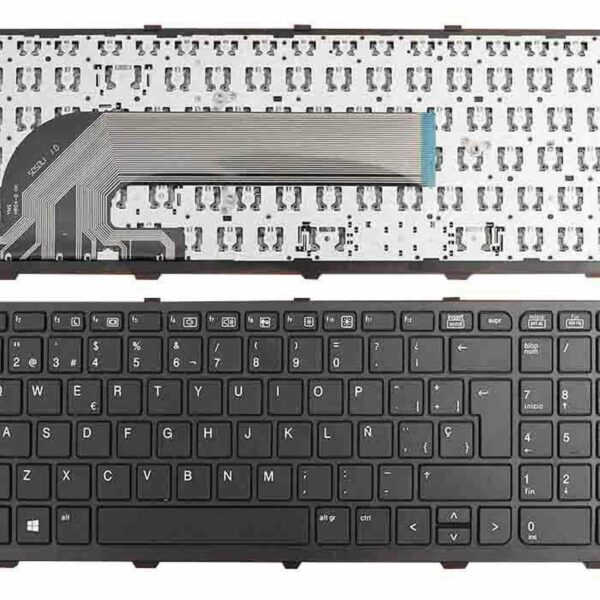 Teclado Portátil HP ProBook 450 G0 G1 G2, 455 G1 G2, 470 G0 G1 G2 - Espanhol Preto Com Moldura