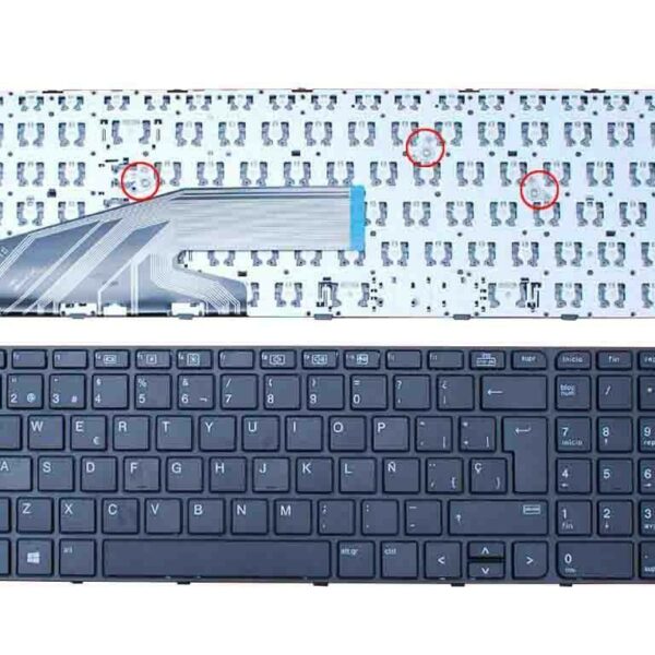 Teclado para Portátil HP Espanhol Preto com Moldura - Compatível 827028-071 837549-031
