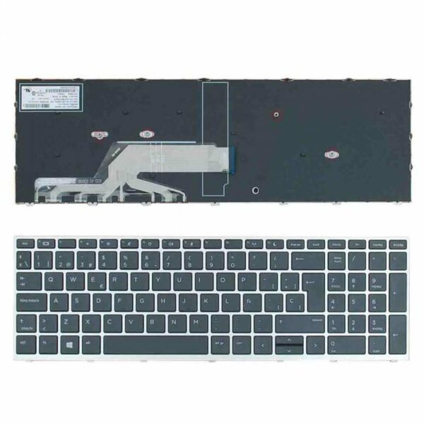 Teclado para Portátil HP ProBook 450 G5 455 G5 470 G5 Preto com Estrutura Prata