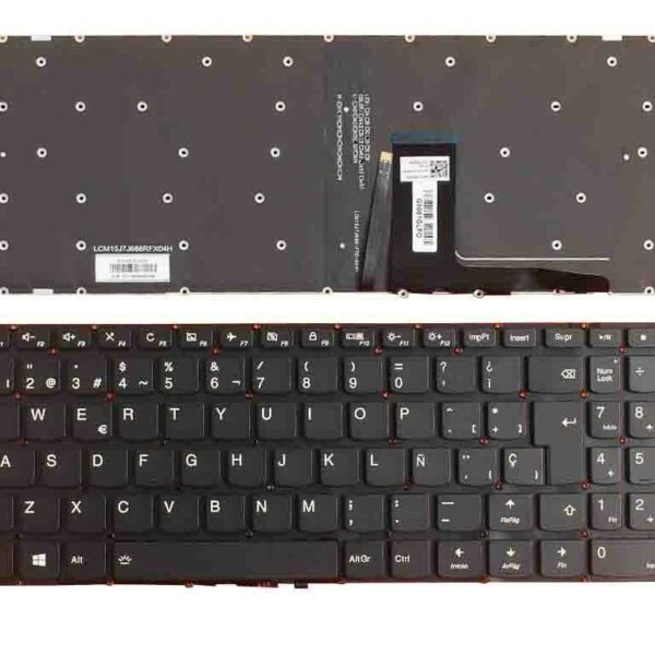Teclado Retroiluminado Espanhol para Portátil Lenovo IdeaPad 310-15 Series - Preto