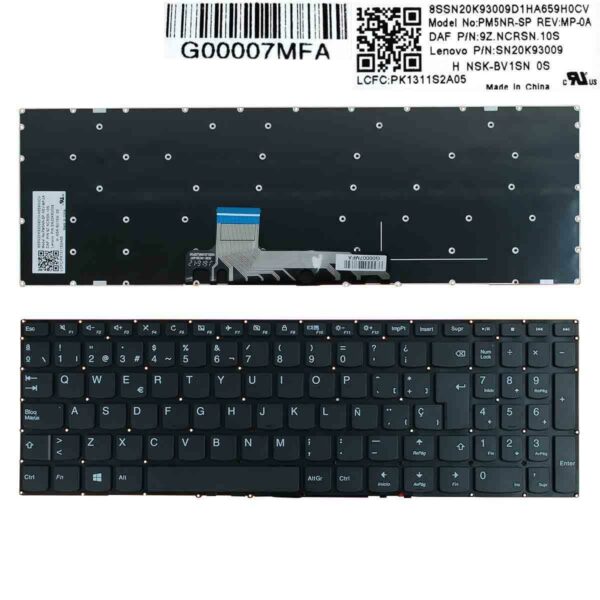 Teclado Portátil Lenovo IdeaPad 310S-15ISK 510S-15ISK 310S-15IKB Preto Espanhol Sem Estrutura