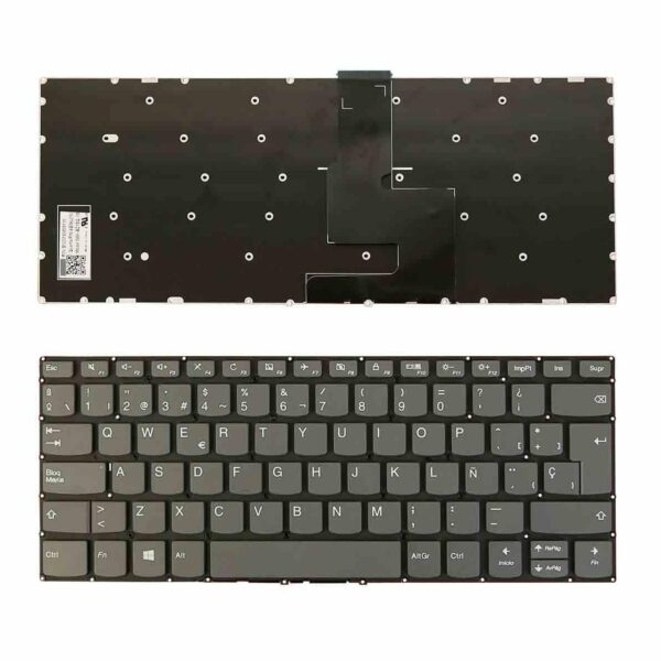 Teclado para Portátil Lenovo Yoga 520-14IKB 720-15IKB Cinzento Sem Estrutura - Idioma Espanhol